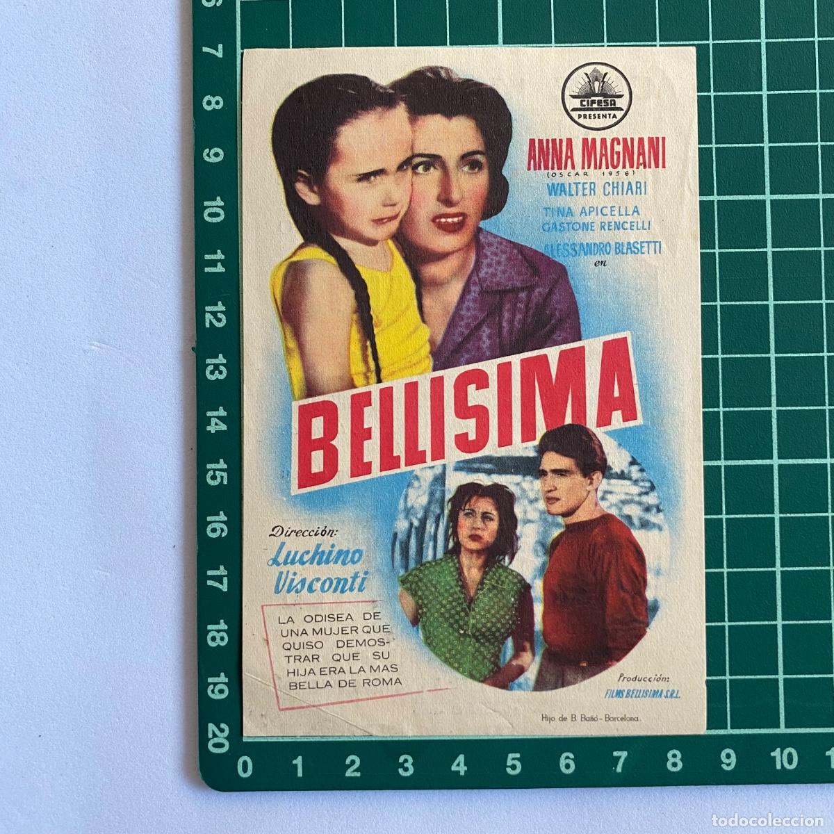 Cine: Programa de cine folleto de mano pelicula Bellisima Cine Masanasa 1957