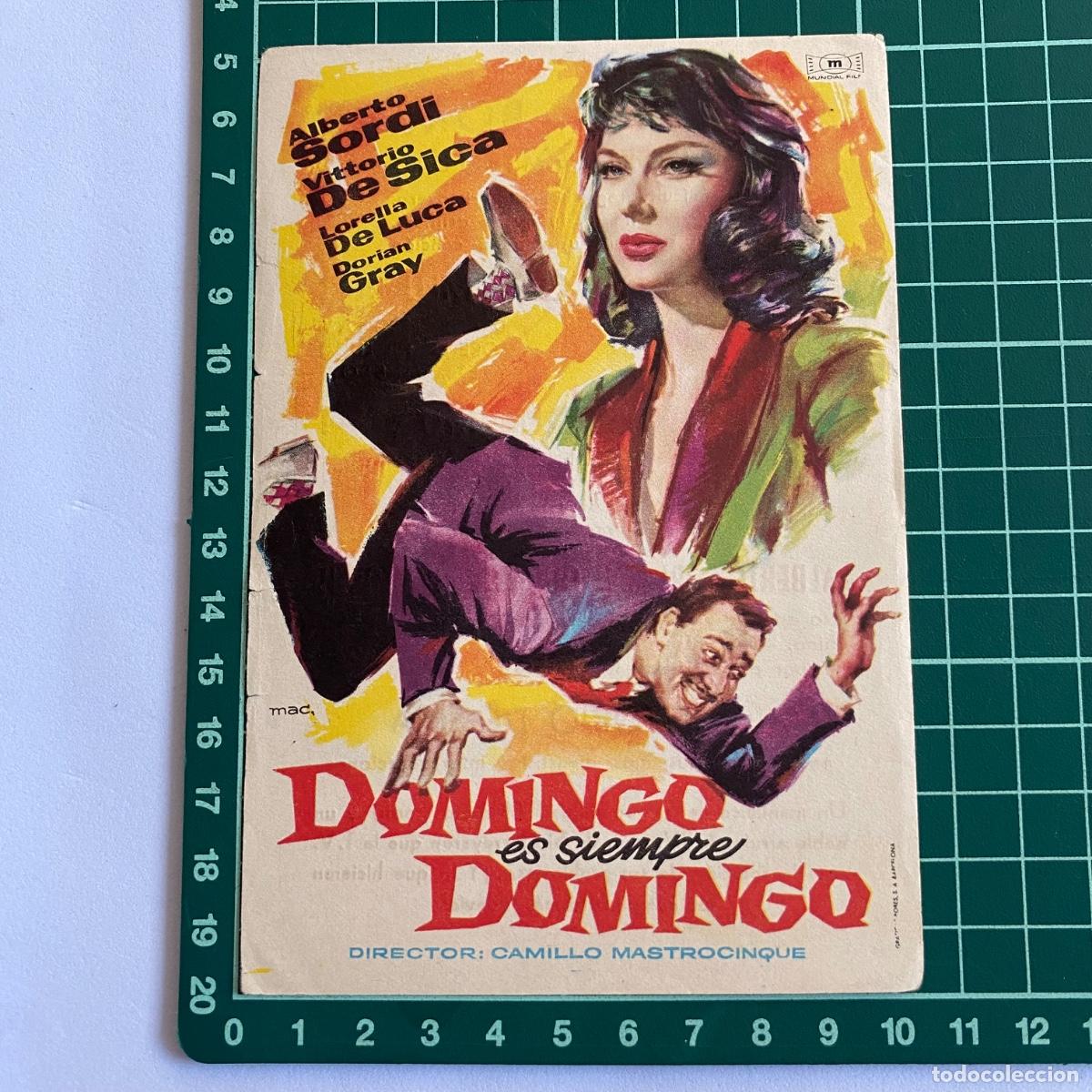 Cine: Programa de cine folleto de mano pelicula Domingo es siempre domingo Alcazar Borras