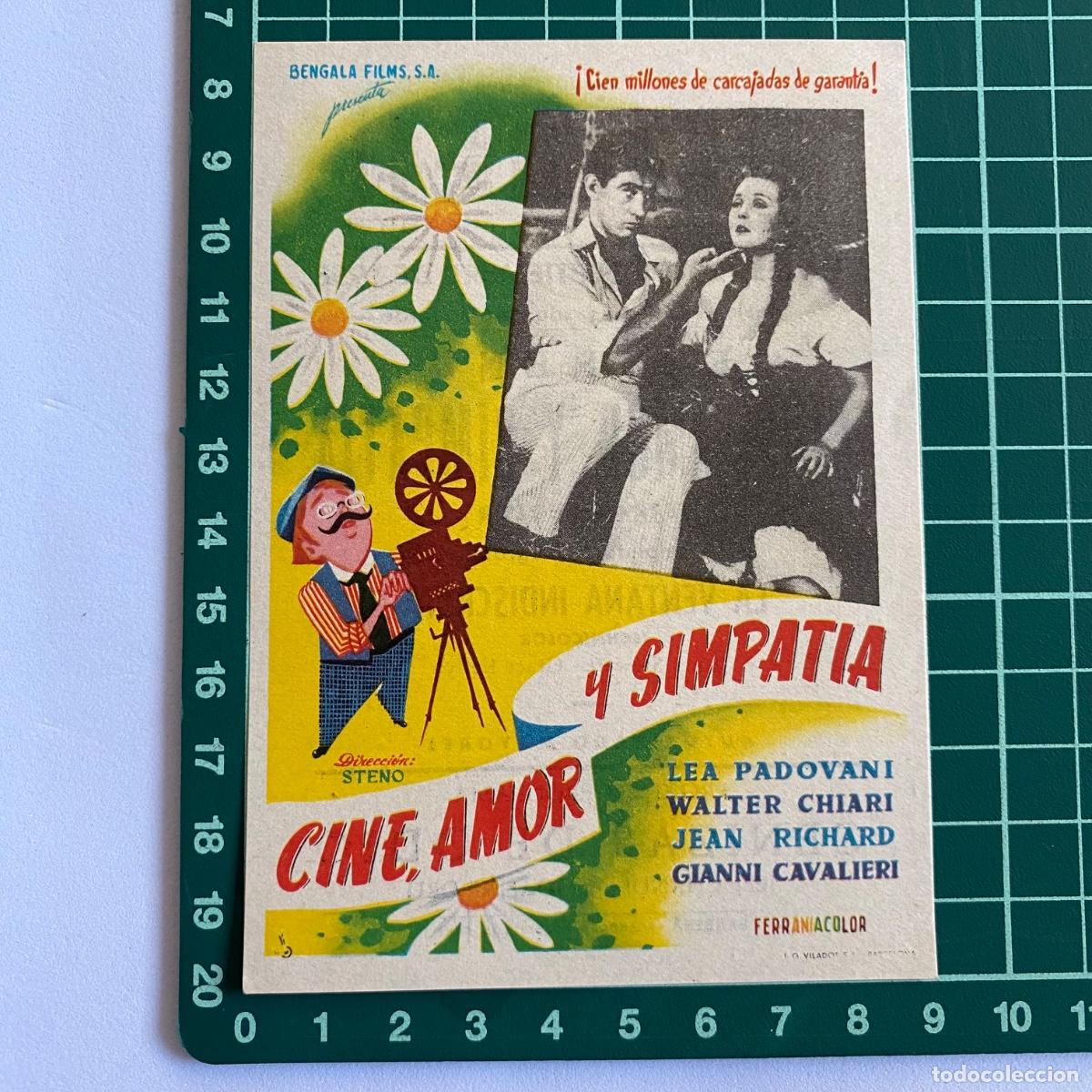 Cine: Programa de cine folleto de mano pelicula Cine, amor y simpatia 1958 Romea