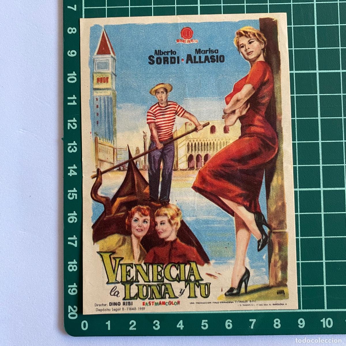Cine: Programa de cine folleto de mano pelicula Venecia la luna y tu 1960 Romea