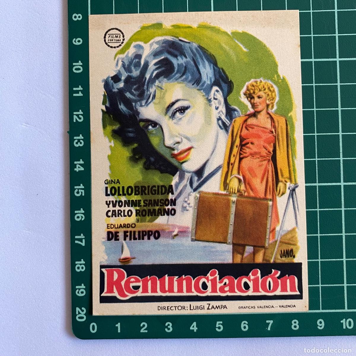 Cine: Programa de cine folleto de mano pelicula Renunciacion