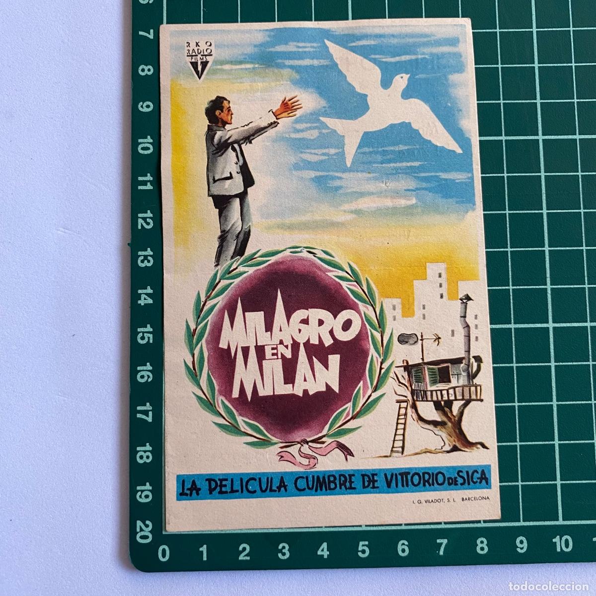 Cine: Programa de cine folleto de mano pelicula Milagro en Milan 1952 Cines Bohemio y galileo
