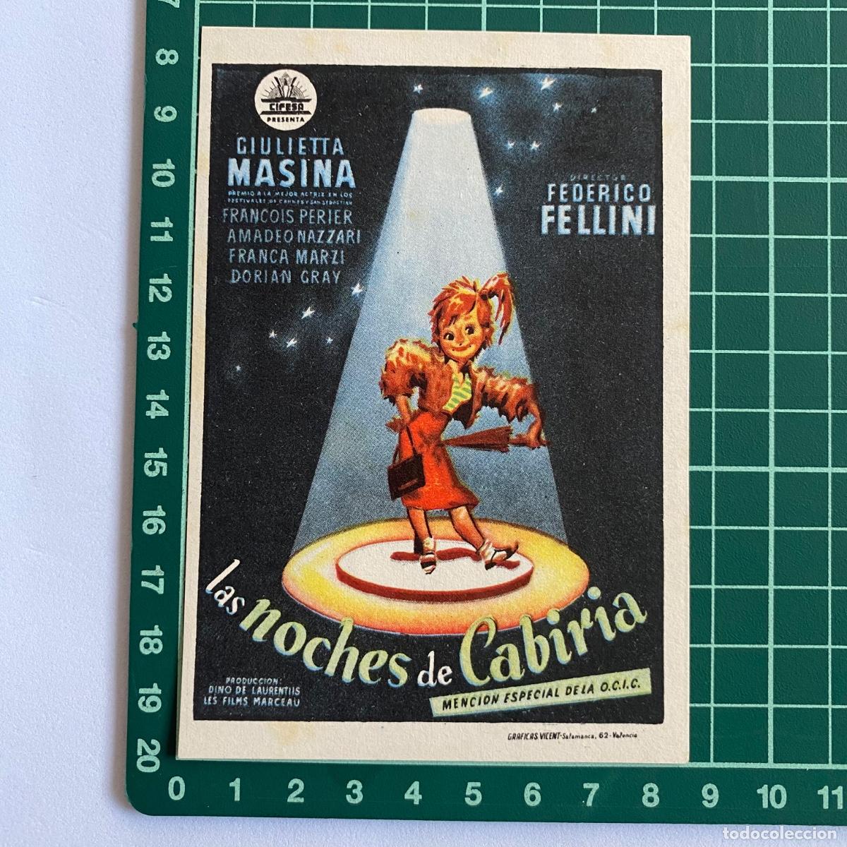 Cine: Programa de cine folleto de mano pelicula Las noches de Cabiria