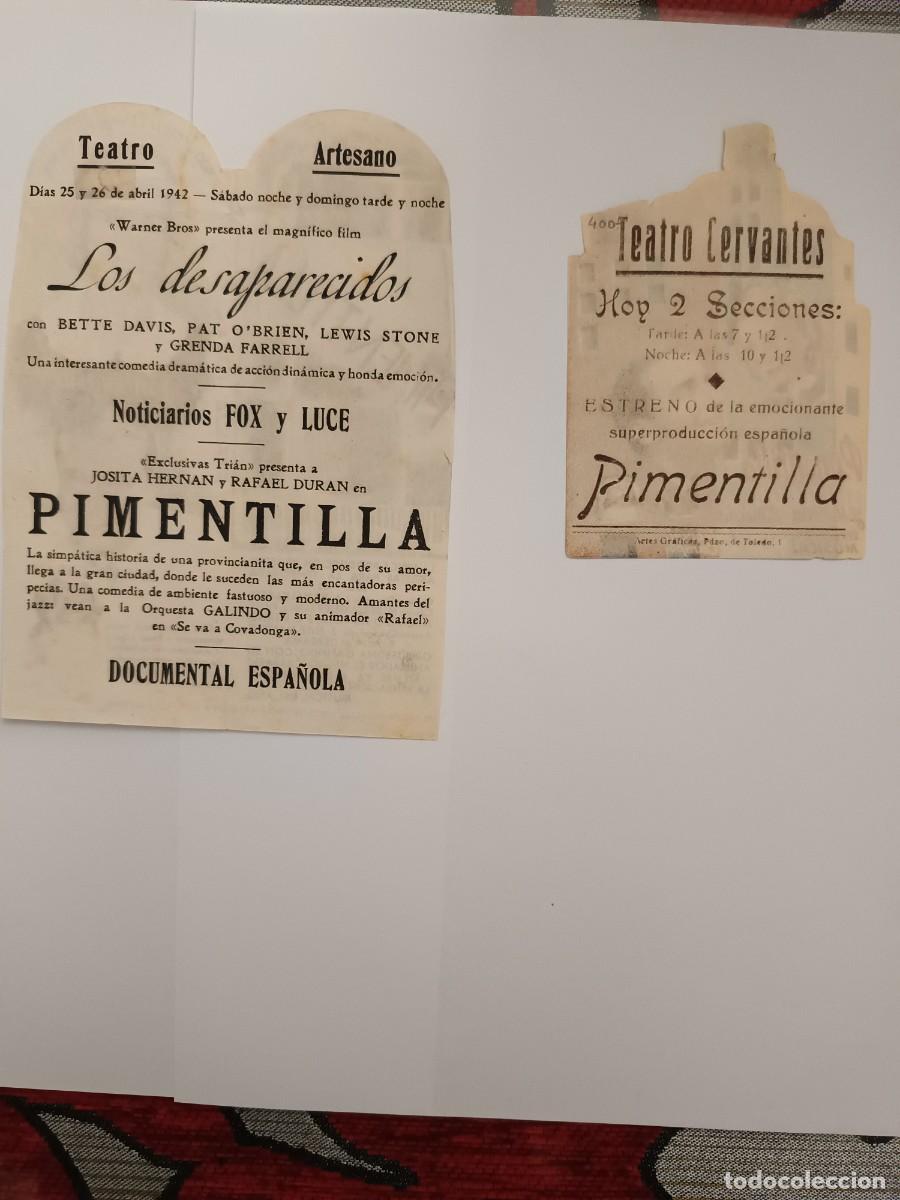 Cine: 2 PROGRAMAS DE CINE TROQUELADOS PIMENTILLA - Foto 2
