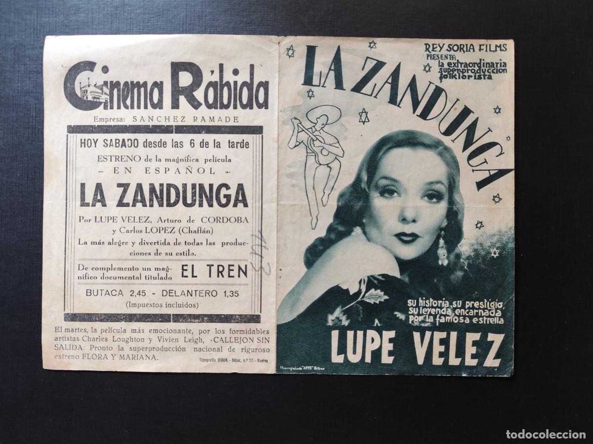  Flyers Publicitaires de films Anciens: La Zandunga Doble con publicidad Cinema R&aacute;bida Huelva