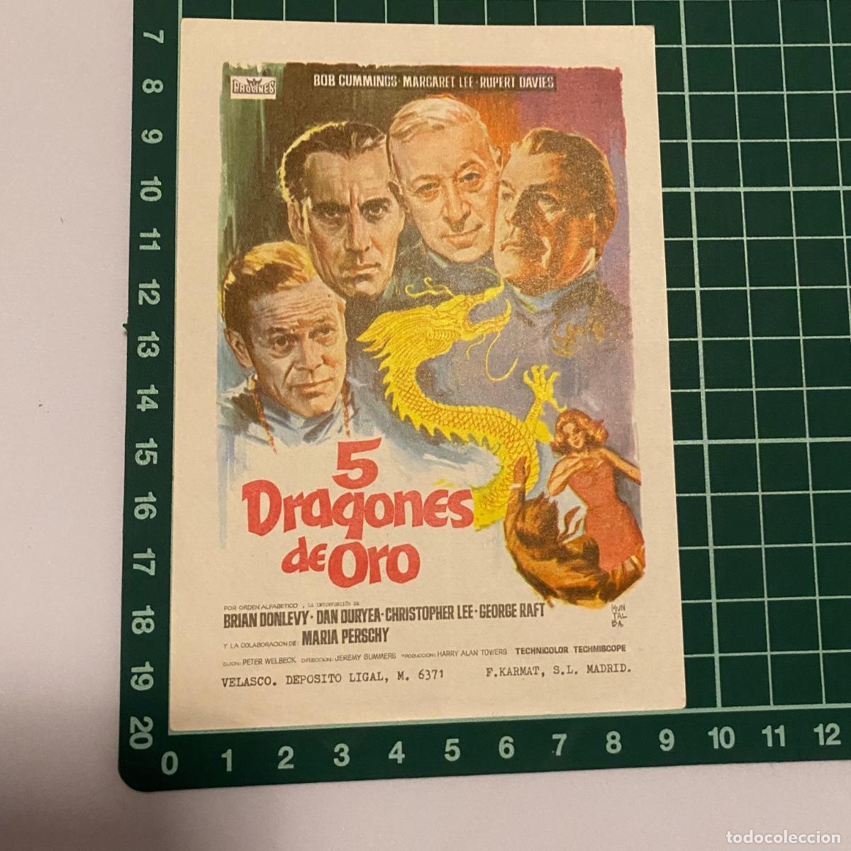Cine: Programa de cine folleto de mano pelicula 5 dragones de oro - Foto 1