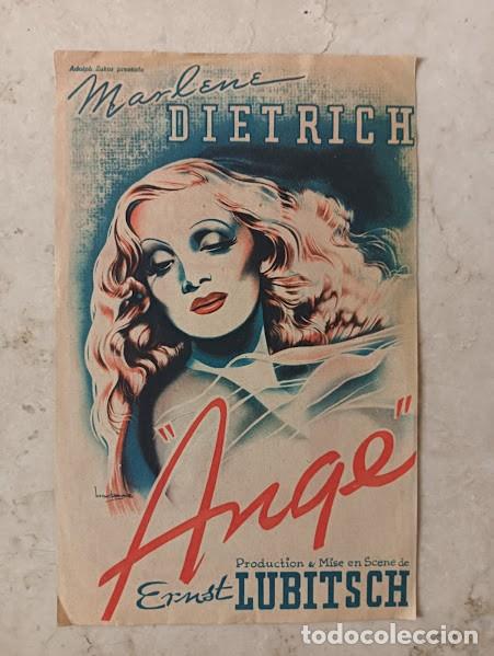 Cine: PTCC2 34 ANGEL PROGRAMA FRANCES MARLENE DIETRICH MELVYN DOUGLAS ERNST LUBITSCH - Foto 1