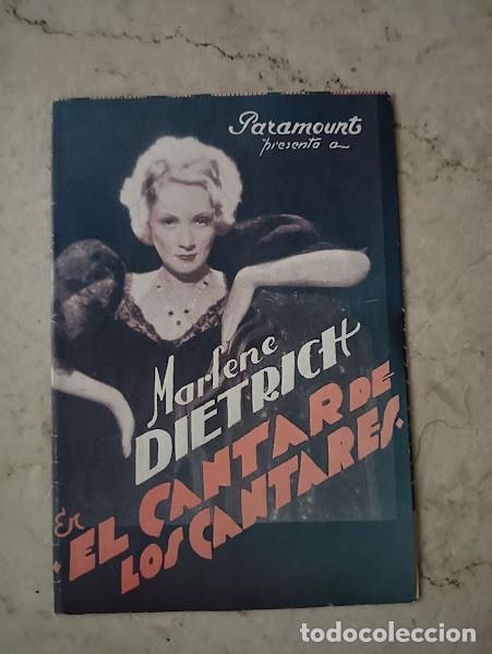 Cine: PTCC2 34 EL CANTAR DE LOS CANTARES PROGRAMA TRIPLE URUGUAYO MARLENE DIETRICH - Foto 1