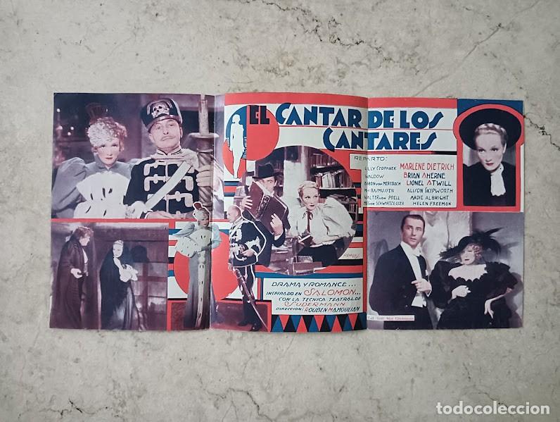 Cine: PTCC2 34 EL CANTAR DE LOS CANTARES PROGRAMA TRIPLE URUGUAYO MARLENE DIETRICH - Foto 2