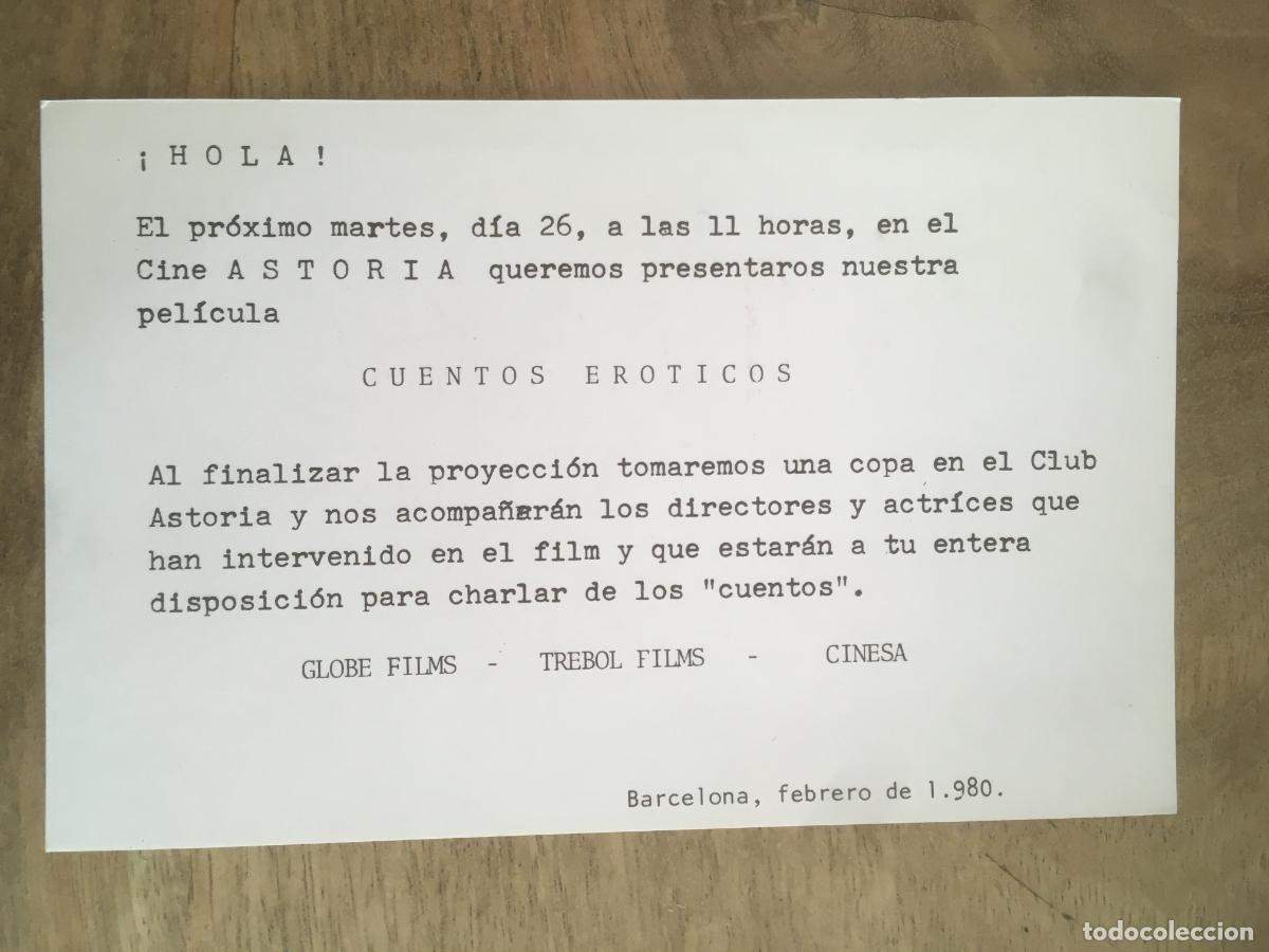 Cinema: cuentos eroticos folleto mano invitacion original estreno cine astoria barcelona 1980