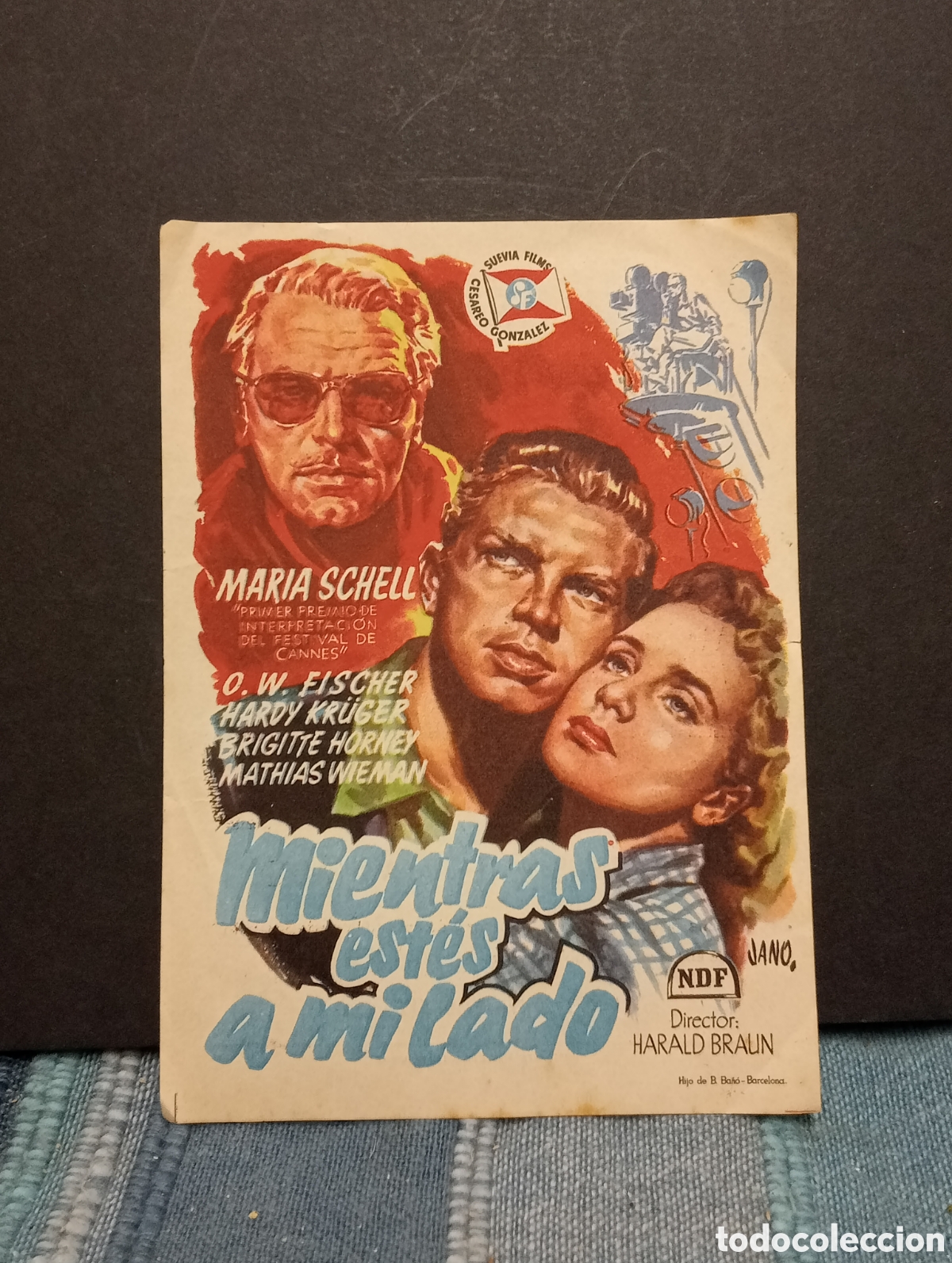 Cinema: MIENTRAS EST&Eacute;S A MI LADO. MARIA SCHELL. HARALD BARUN. CINE DE VERANO. PLAZA DE TOROS BARCARROTA