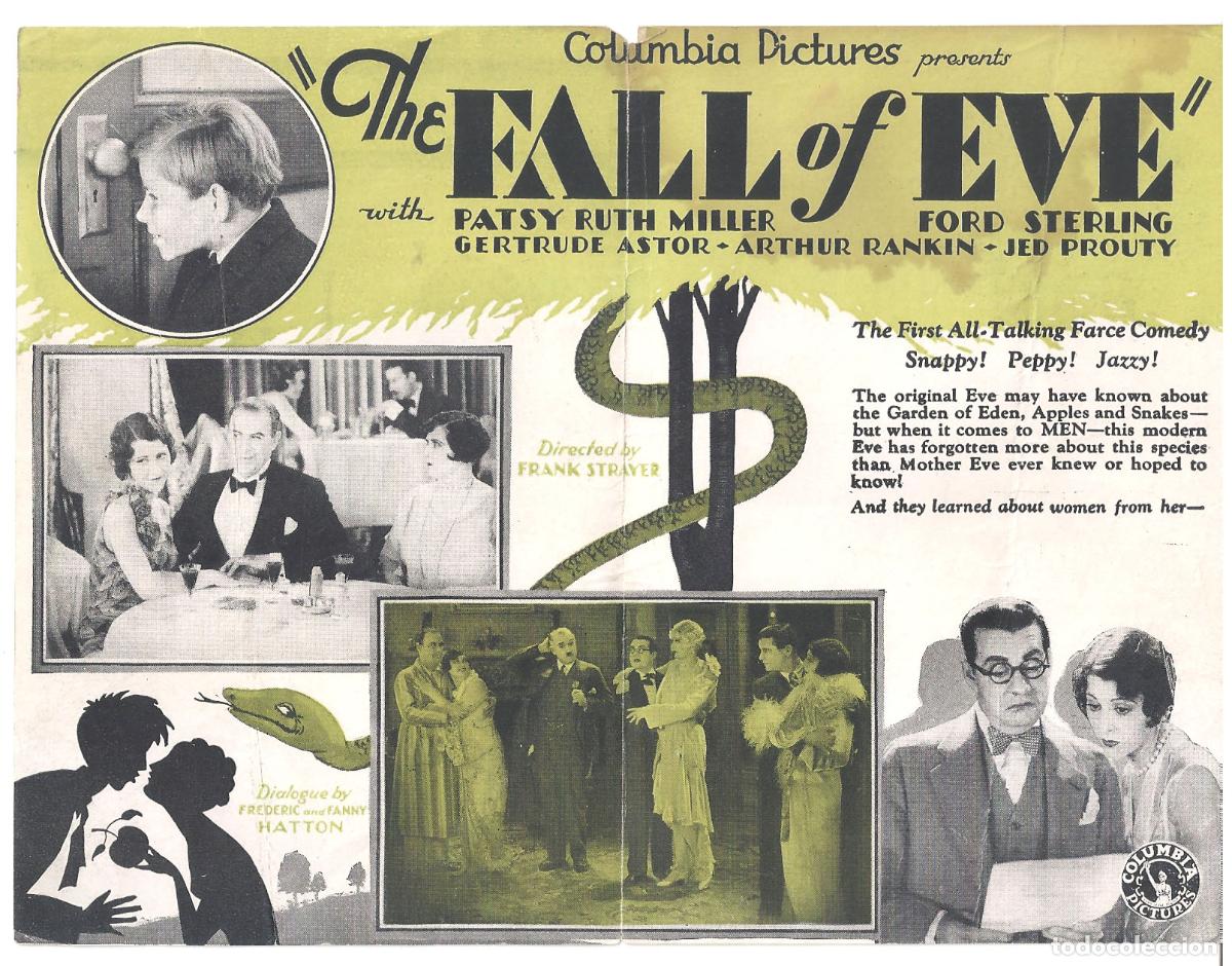 Cine: PTCC 802 THE FALL OF EVE PROGRAMA DOBLE AMERICANO PATSY RUTH MILLER FORD STERLING - Foto 2
