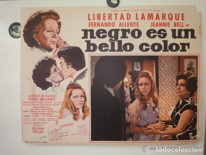 Flyers Publicitaires de films Anciens: Mexican Lobby Card Libertad Lamarque Negro Es Un Bello Color Jeannie Bell 1974