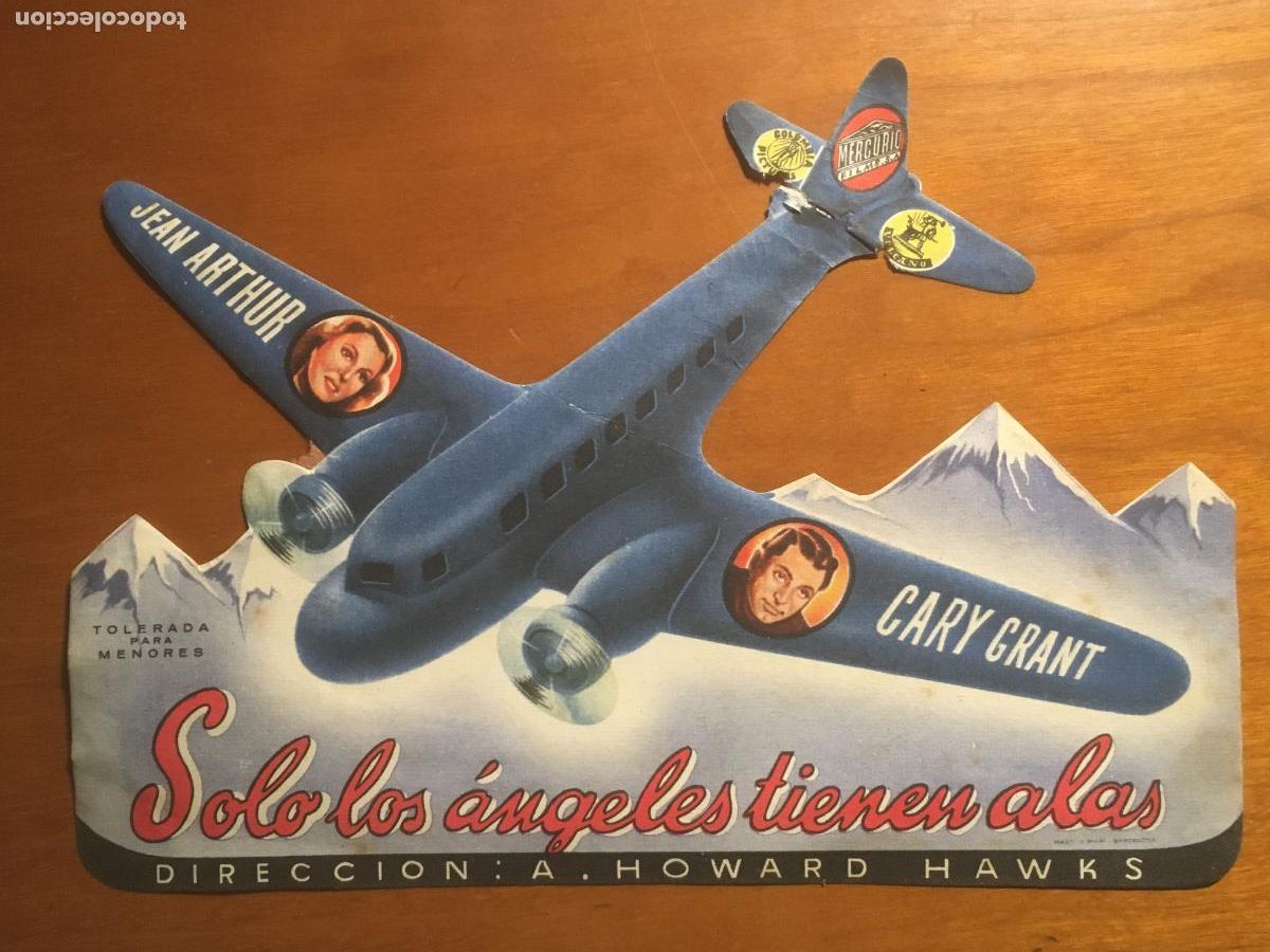 Cinema: solo los angeles tienen alas folleto de mano troquelado original