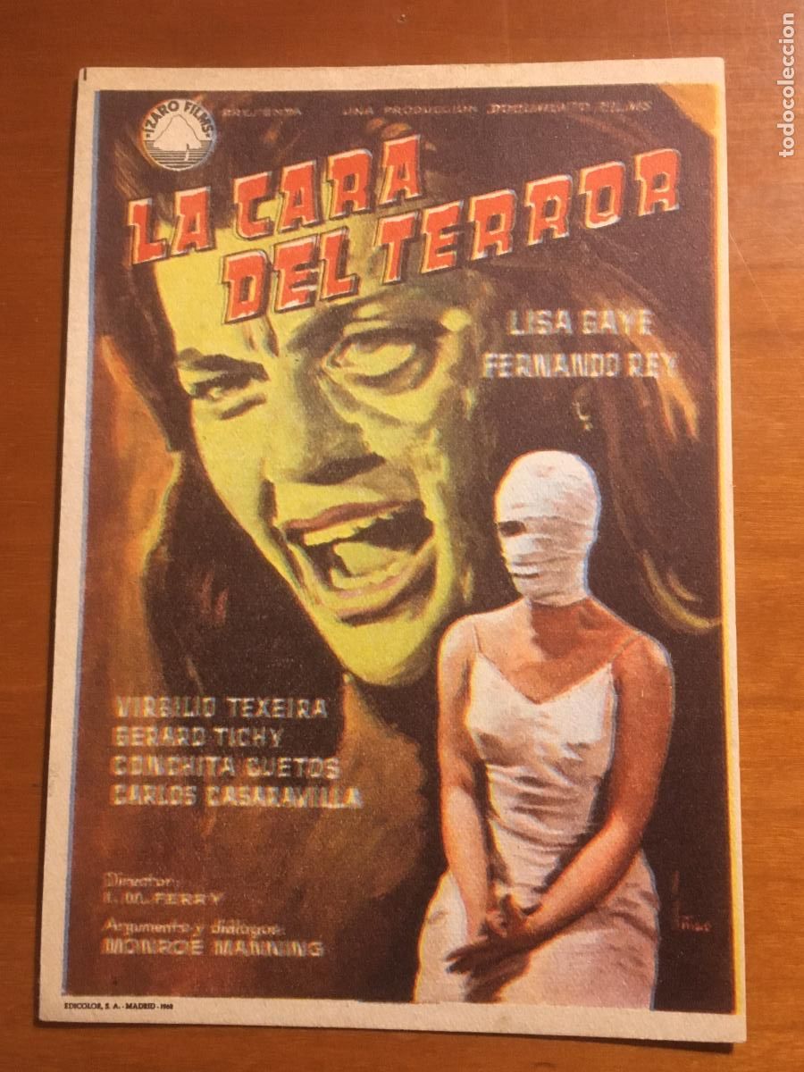 Cinema: la cara del terror folleto de mano original estreno