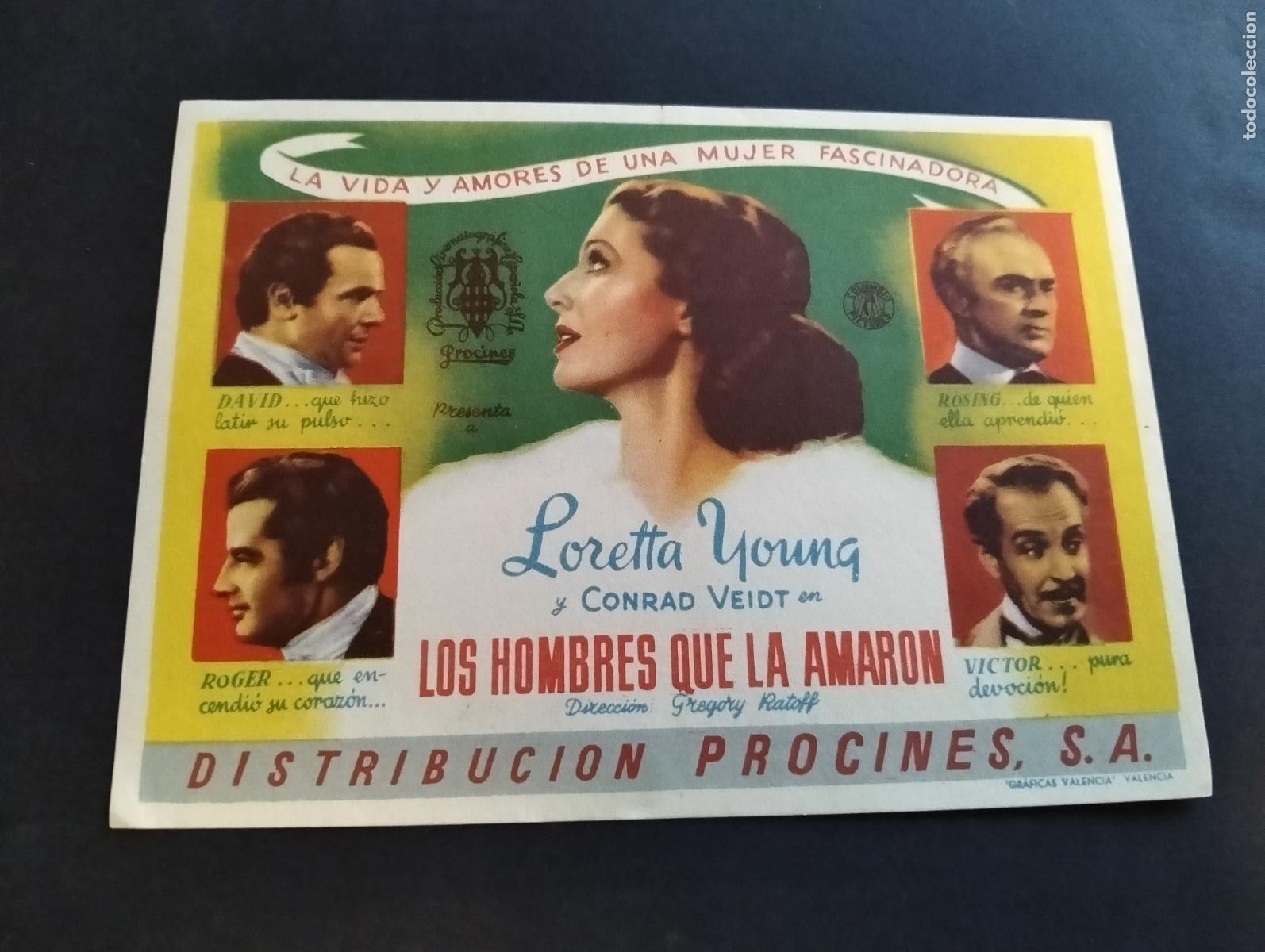  Flyers Publicitaires de films Anciens: LOS HOMBRES QUE LA AMARON PROGRAMA DE CINE SIN PUBLICIDAD