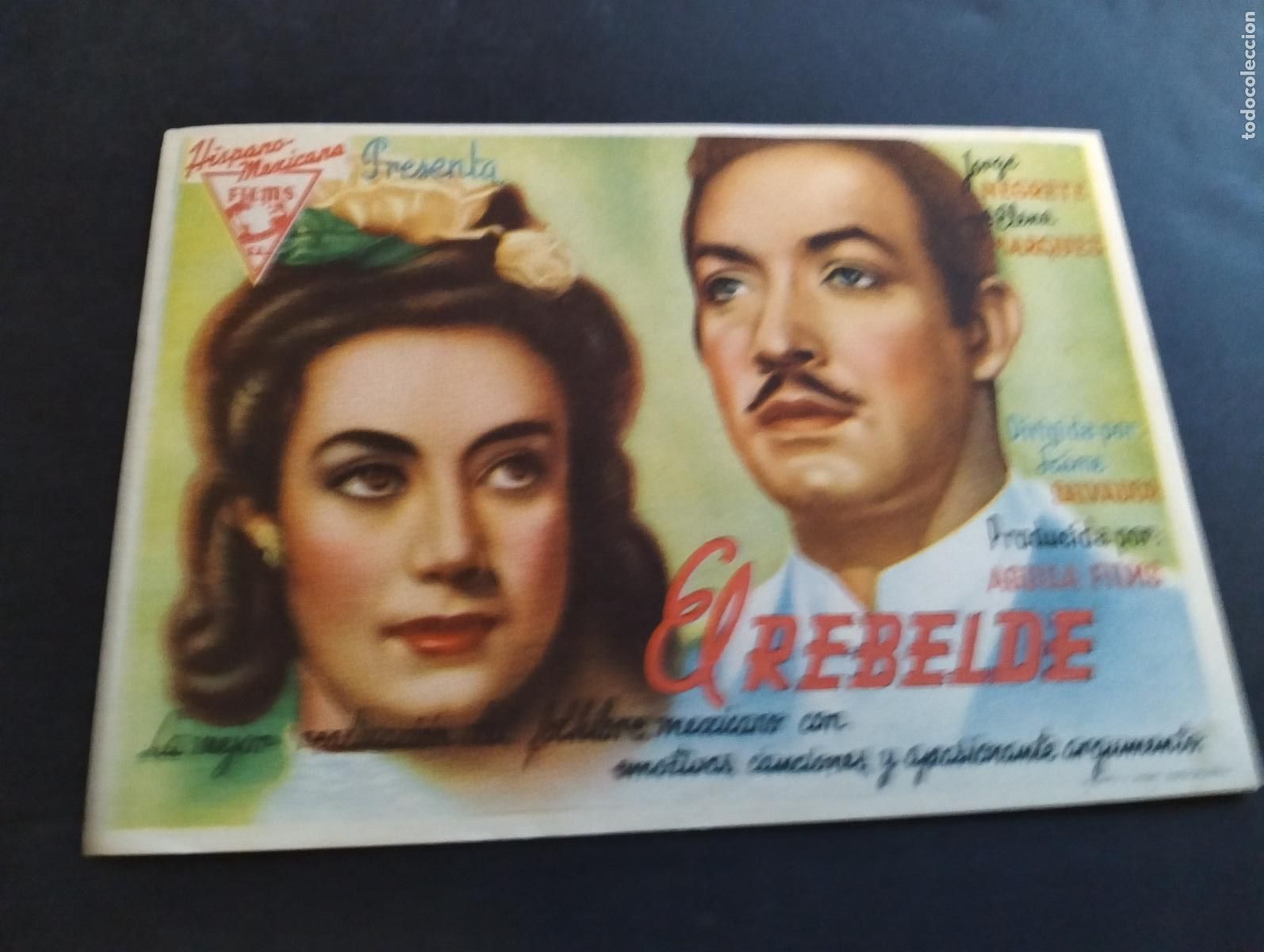 Folhetos de m&atilde;o de filmes antigos de cinema: EL REBELDE PROGRAMA DE CINE SIN PUBLICIDAD