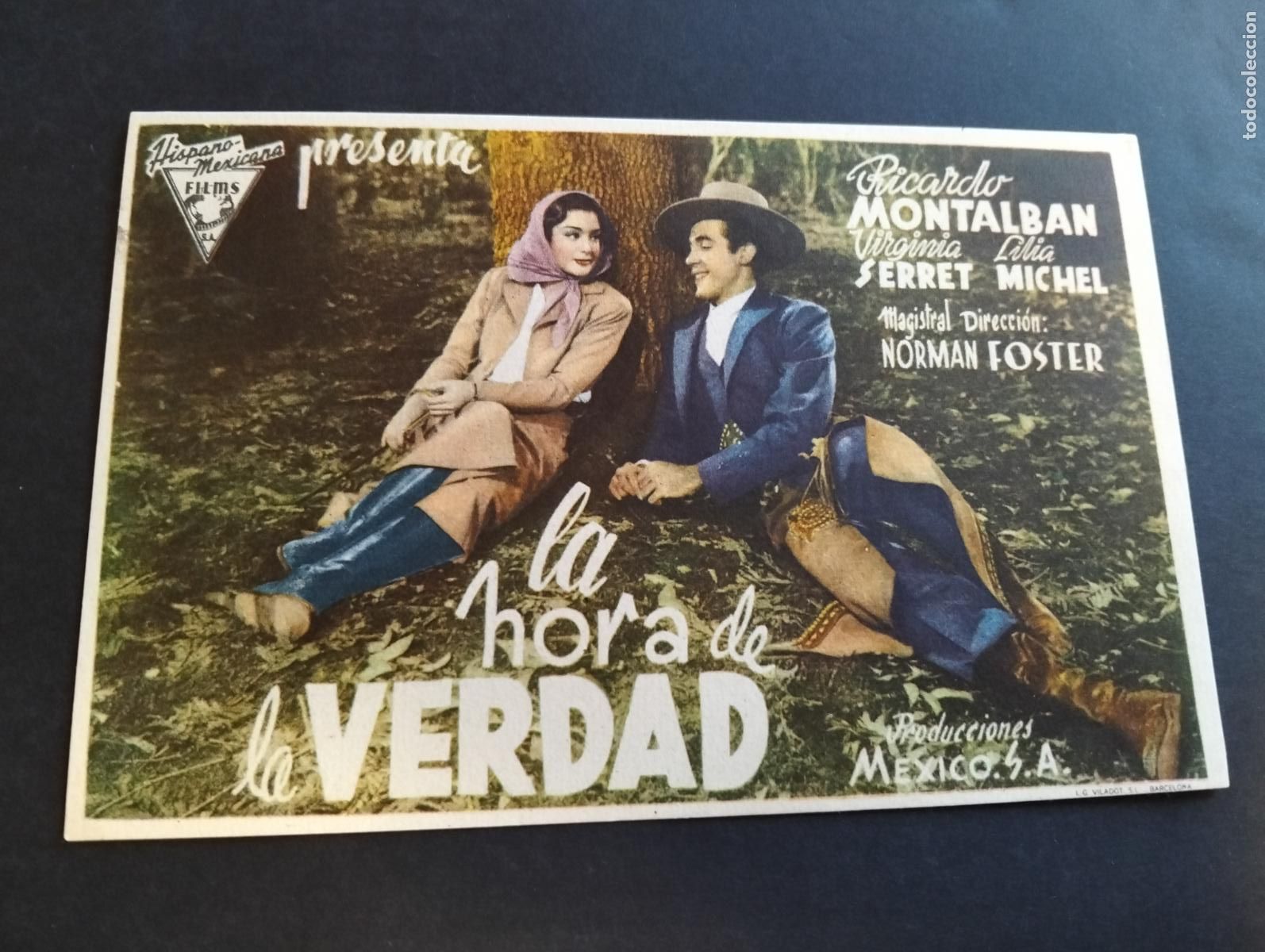 Folhetos de m&atilde;o de filmes antigos de cinema: LA HORA DE LA VERDAD PROGRAMA DE CINE SIN PUBLICIDAD