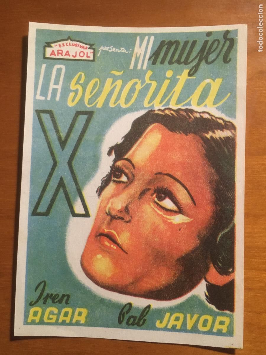 Cinema: mi mujer la se&ntilde;orita x arajol folleto de mano original estreno perfecto estado