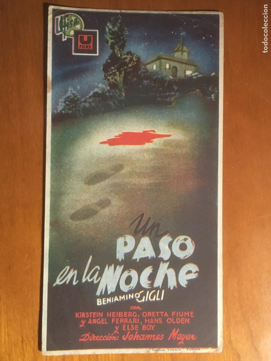 Cinema: un paso en la noche folleto de mano original estreno perfecto estado