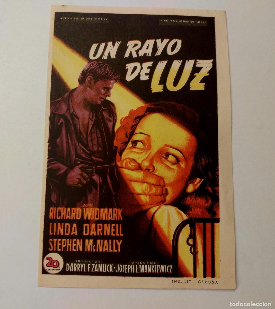  Flyers Publicitaires de films Anciens: Un Rayo de Luz Richard Widmark 1950 Sin Publicidad