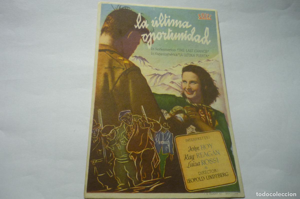  Flyers Publicitaires de films Anciens: programa la ultima oportunidad.-luisa rossi publicidad