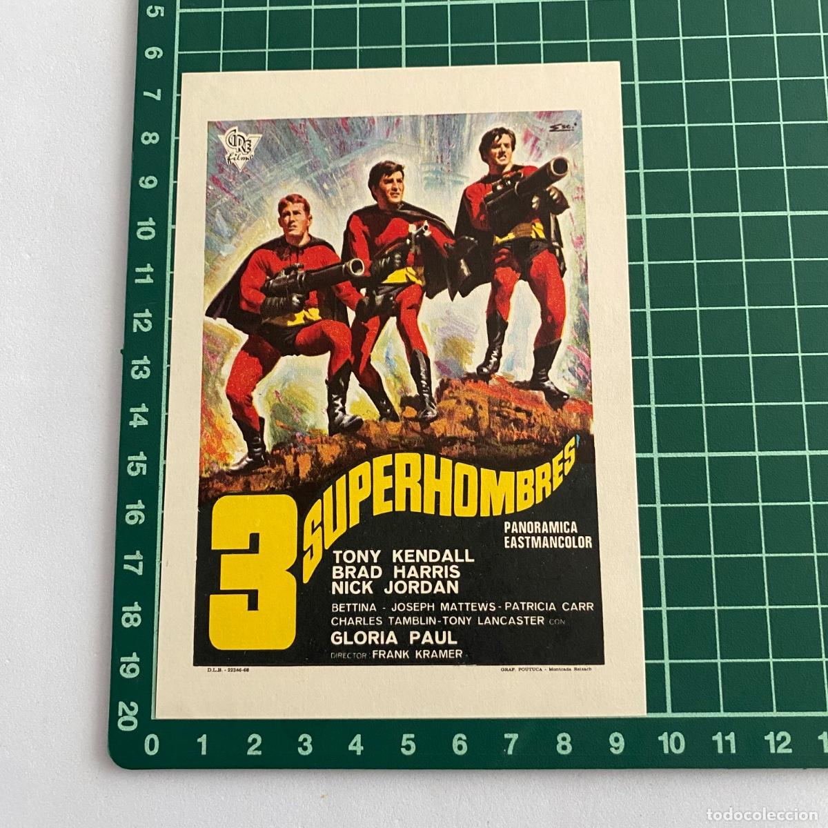 Cine: Programa de cine folleto de mano pelicula 3 superhombres - Foto 1
