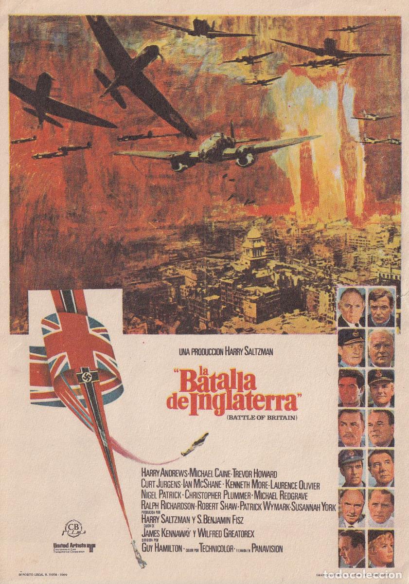 Cine: FOLLETO DE MANO LA BATALLA DE INGLATERRA - Foto 1