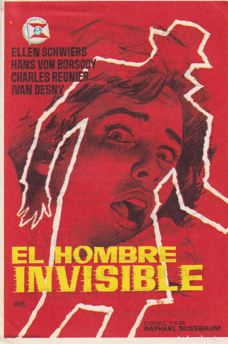 Cine: FOLLETO DE CINE EL HOMBRE INVISIBLE - Foto 1