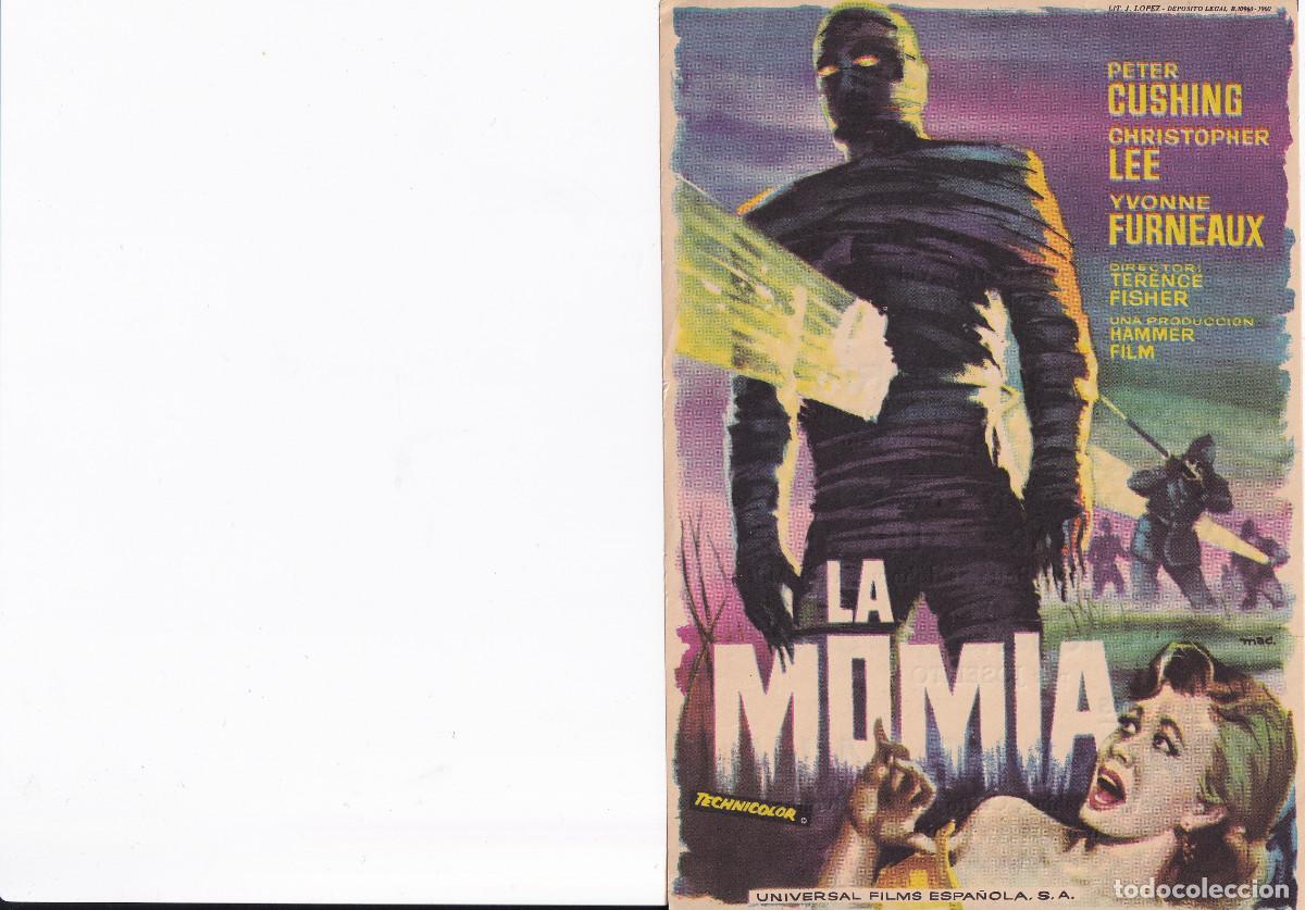 Cine: FOLLETO DE CINE LA MOMIA Peter CushingCristopher Lee - Foto 1