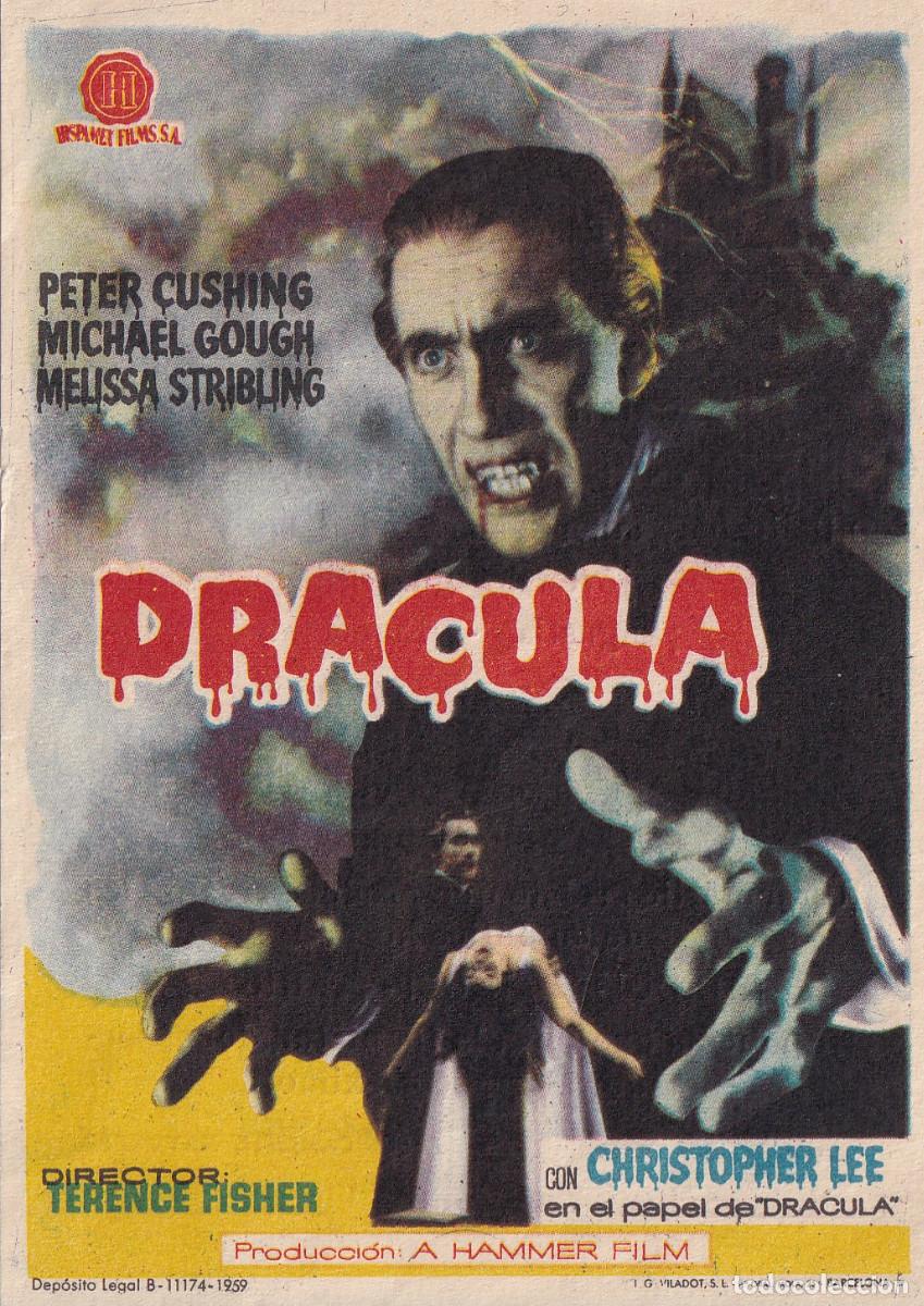 Cine: FOLLETO DE CINE DRACULA Peter Cushing - Foto 1