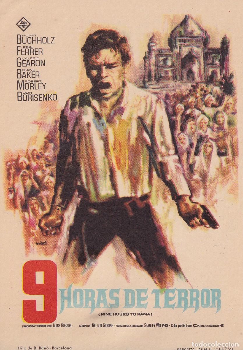 Cine: FOLLETO DE CINE 9 HORAS DE TERROR - Foto 1