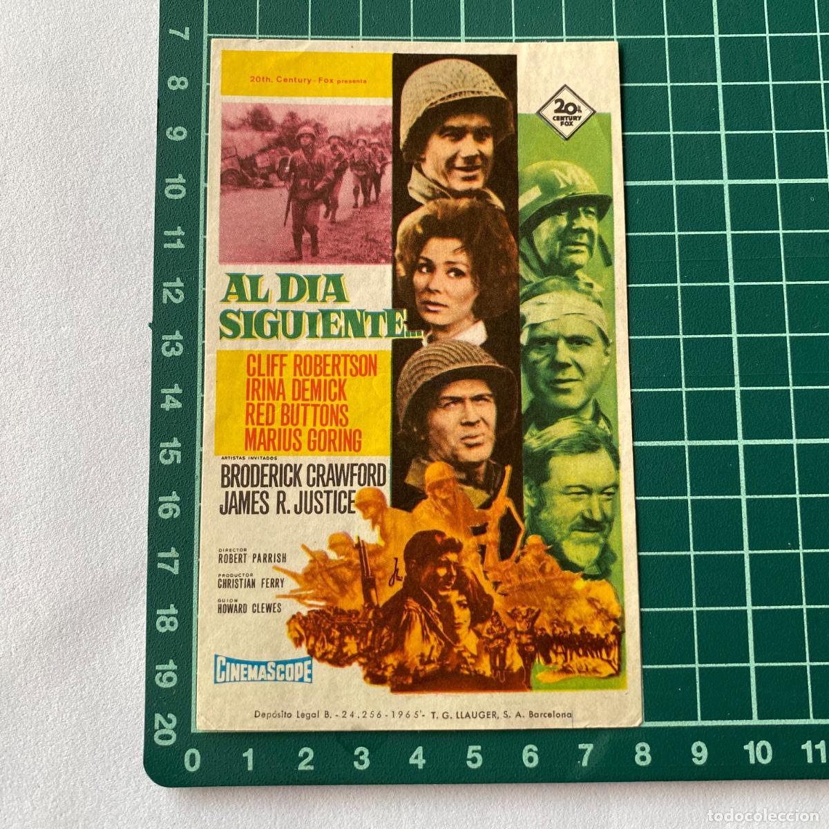 Cine: Programa de cine folleto de mano pelicula Al dia siguiente - Foto 1