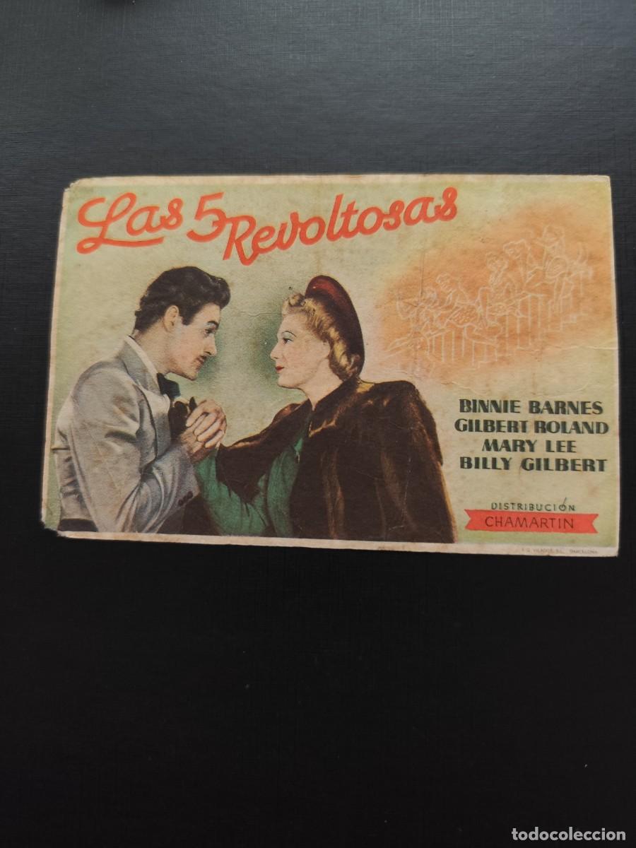  Foglietti di film di film antichi di cinema: Las 5 revoltosas con publicidad Teatro Cervantes Granada