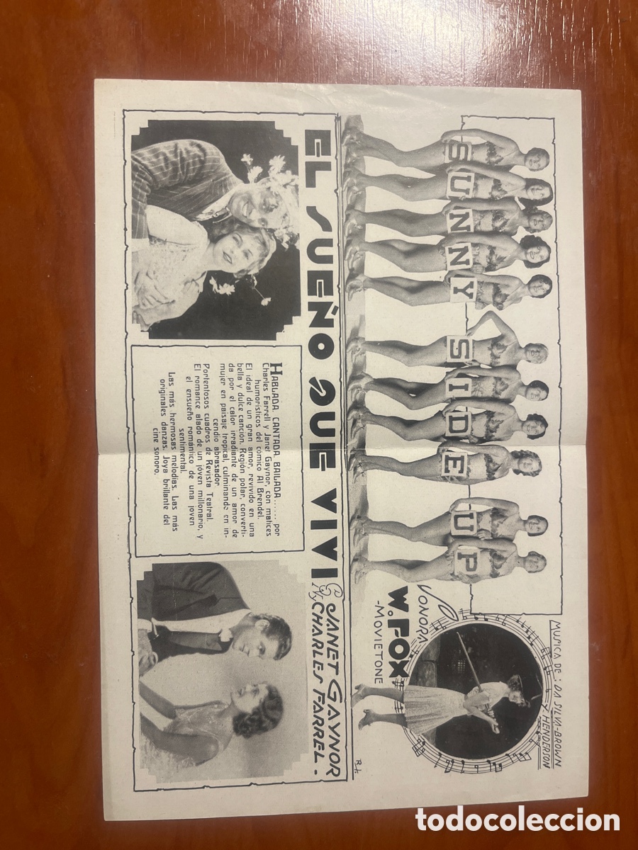 Cine: PROGRAMA EL SUE&Ntilde;O QUE VIV&Iacute;, MAX GLUCKSMANN, (W.FOX SONORA), RARO!!! - Foto 2