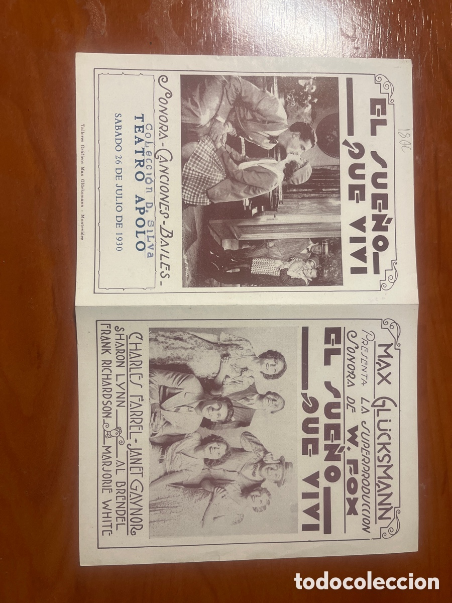 Cine: PROGRAMA EL SUE&Ntilde;O QUE VIV&Iacute;, MAX GLUCKSMANN, (W.FOX SONORA), RARO!!! - Foto 1