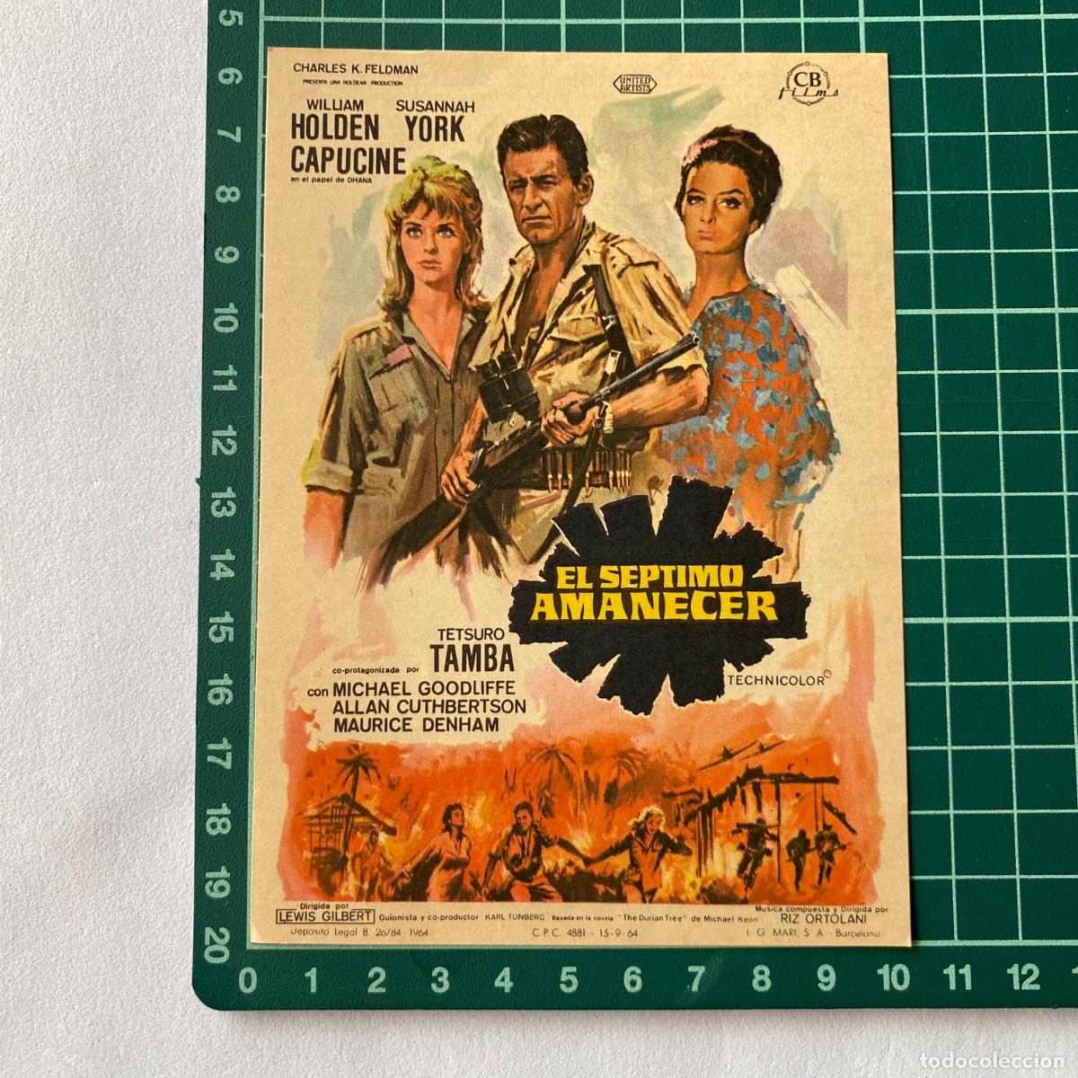 Cine: Programa de cine folleto de mano pelicula El septimo amanecer Rex - Foto 1