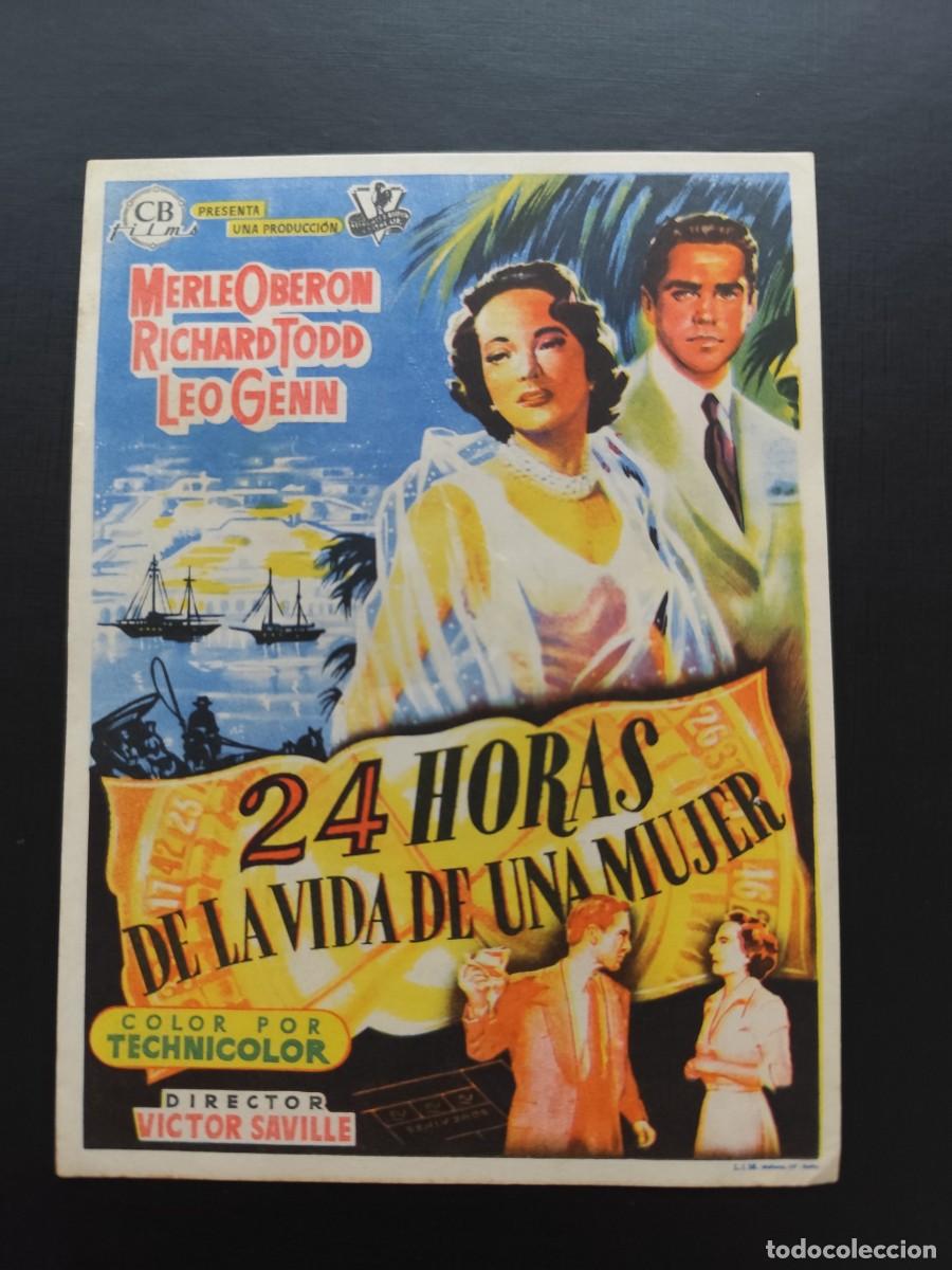  Foglietti di film di film antichi di cinema: 24 Horas de la vida de una mujer con publicidad Cine Toxiria Torredonjimeno