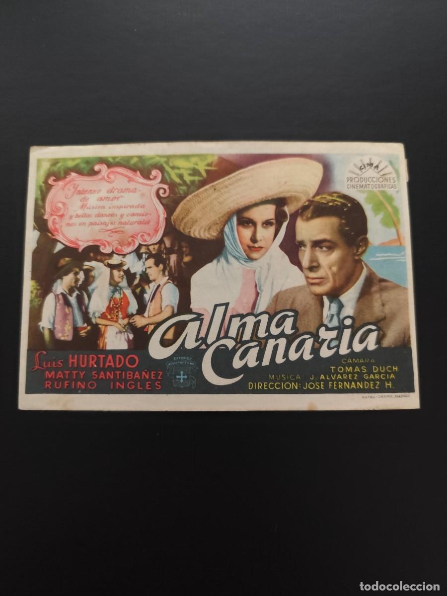  Foglietti di film di film antichi di cinema: Alma canaria con sello Mauritania Tanger