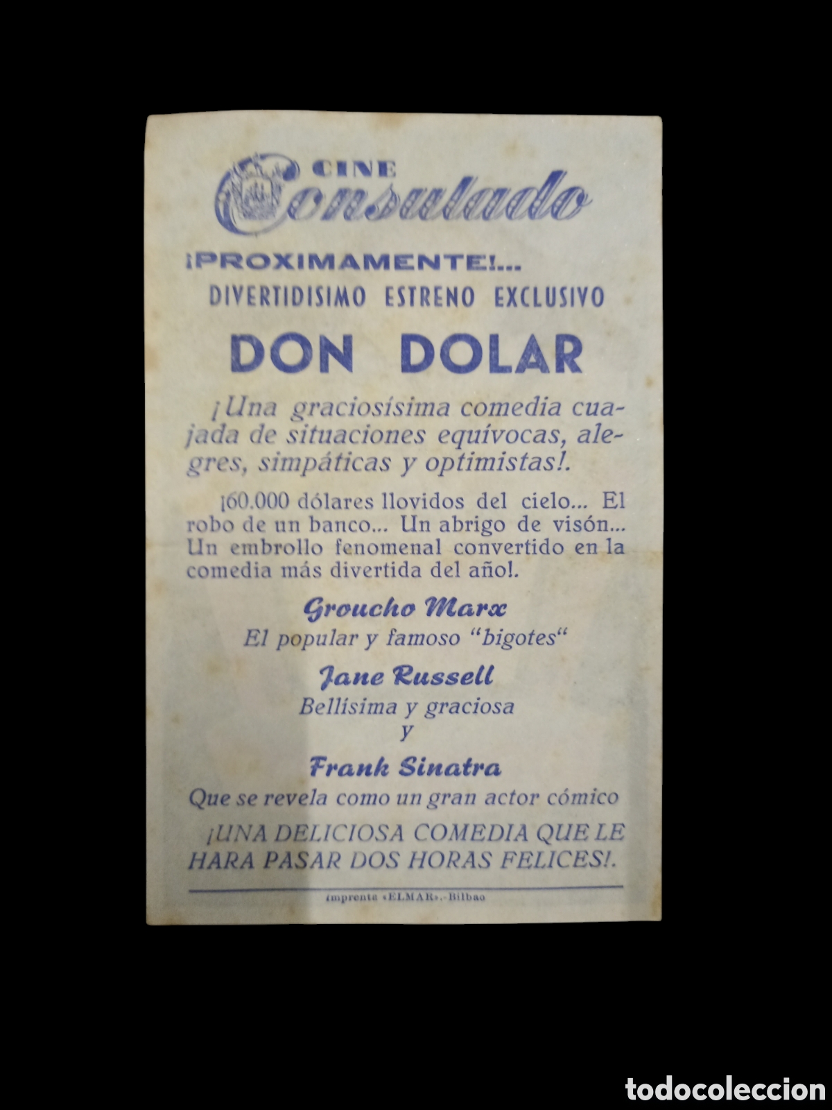 Cine: Folleto Don dolar cine consulado - Foto 2