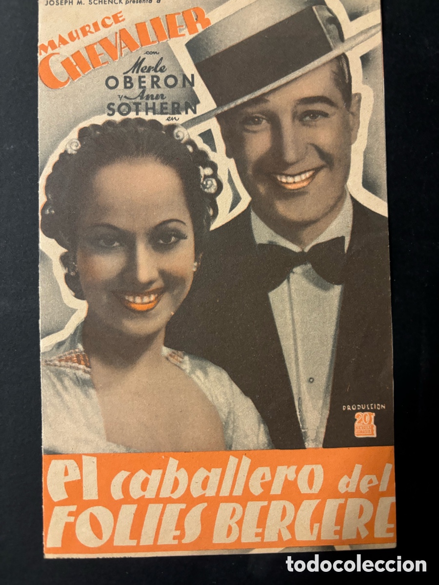 Cinema: Programa el caballero del folies Bergere maurice chevalier con publicidad cine Echegaray malaga A11