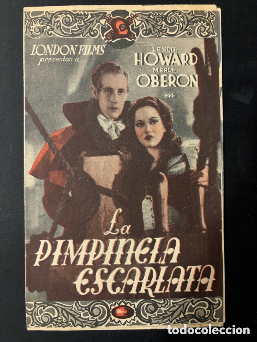 Cinema: Programa la pimpinela escarlata Leslie howard con publicidad excelsior cinema A11