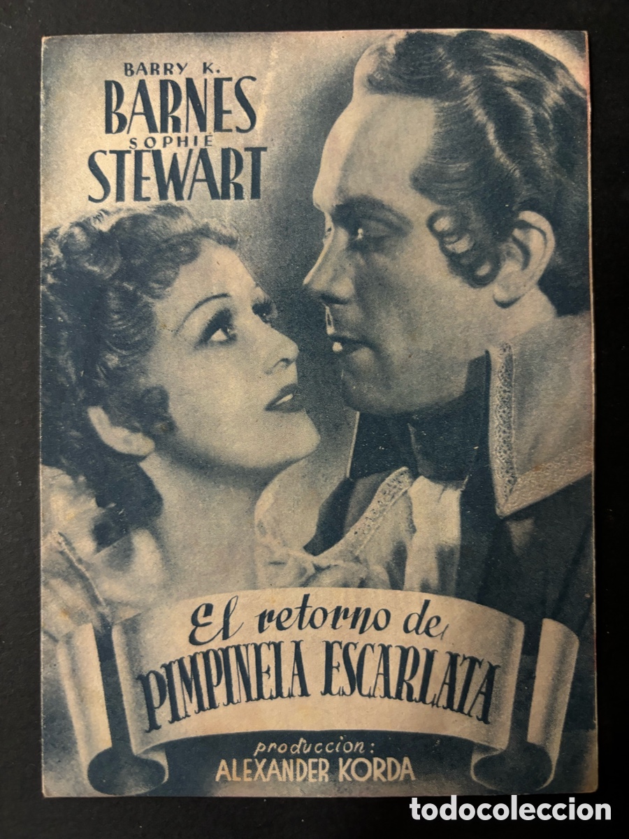 Cinema: Programa el retorno de la pimpinela escarlata barry barnes publicidad cine espa&ntilde;ol antes royal A11