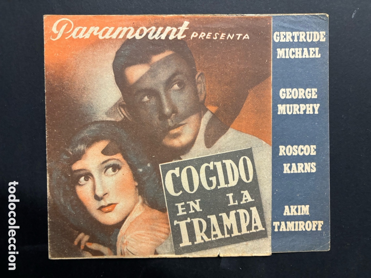 Cinema: Programa cogido en la trampa gertrude Michael con publicidad teatro Cervantes A11