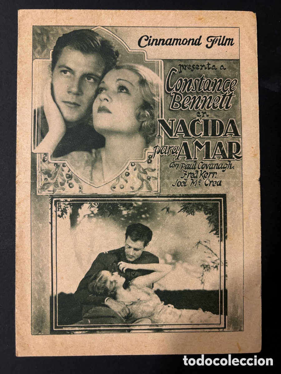 Cine: Programa nacida para amar Constance bennett con publicidad cine &aacute;ncora de calella A11