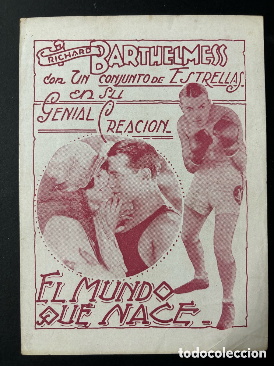  Foglietti di film di film antichi di cinema: Programa uruguayo el mundo que nace Richard Barthelmess A11