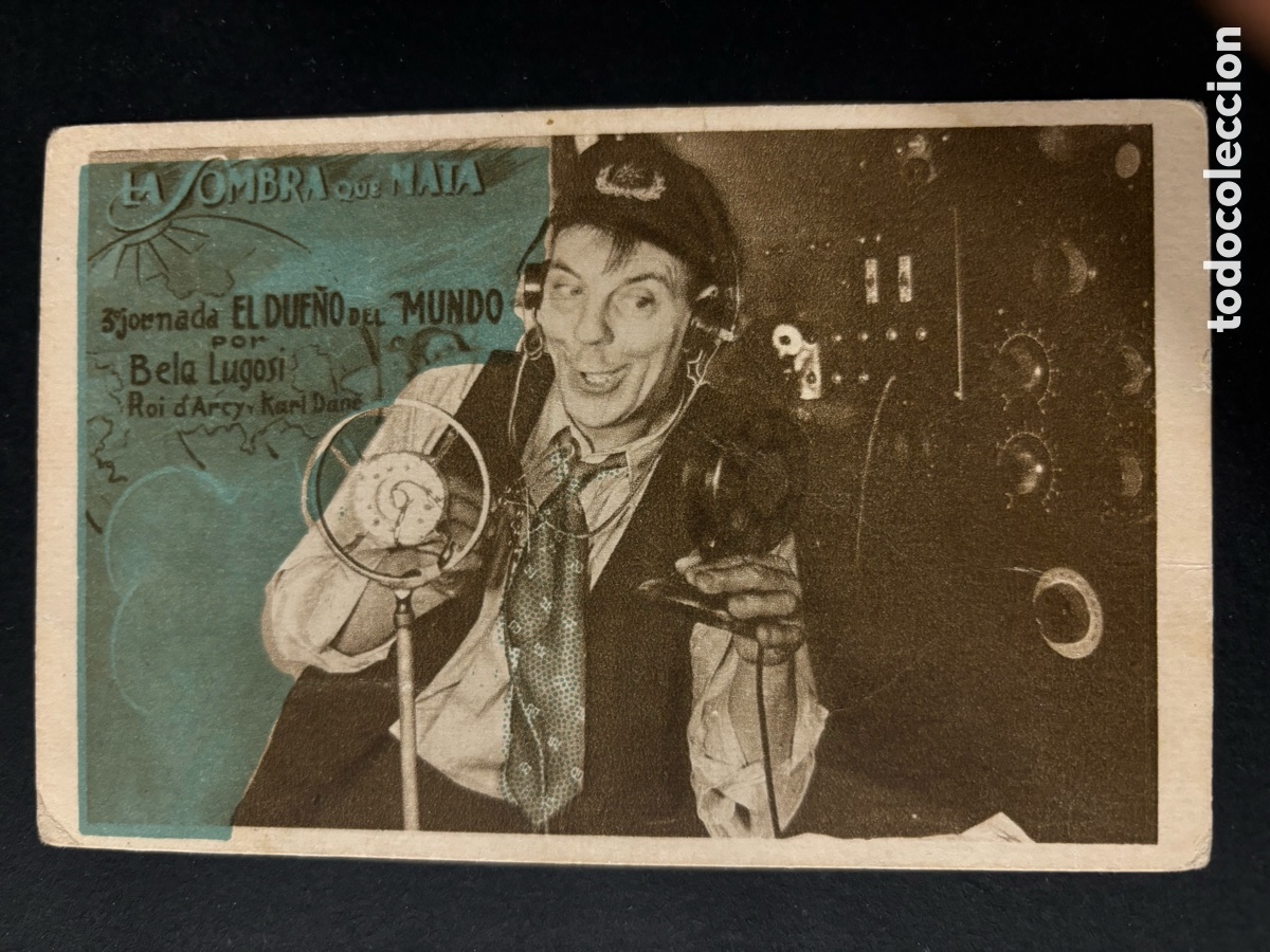  Flyers Publicitaires de films Anciens: Programa la sombra que mata Bela Lugosi jornada 3 el due&ntilde;o del mundo publicidad sal&oacute;n Rodas A11