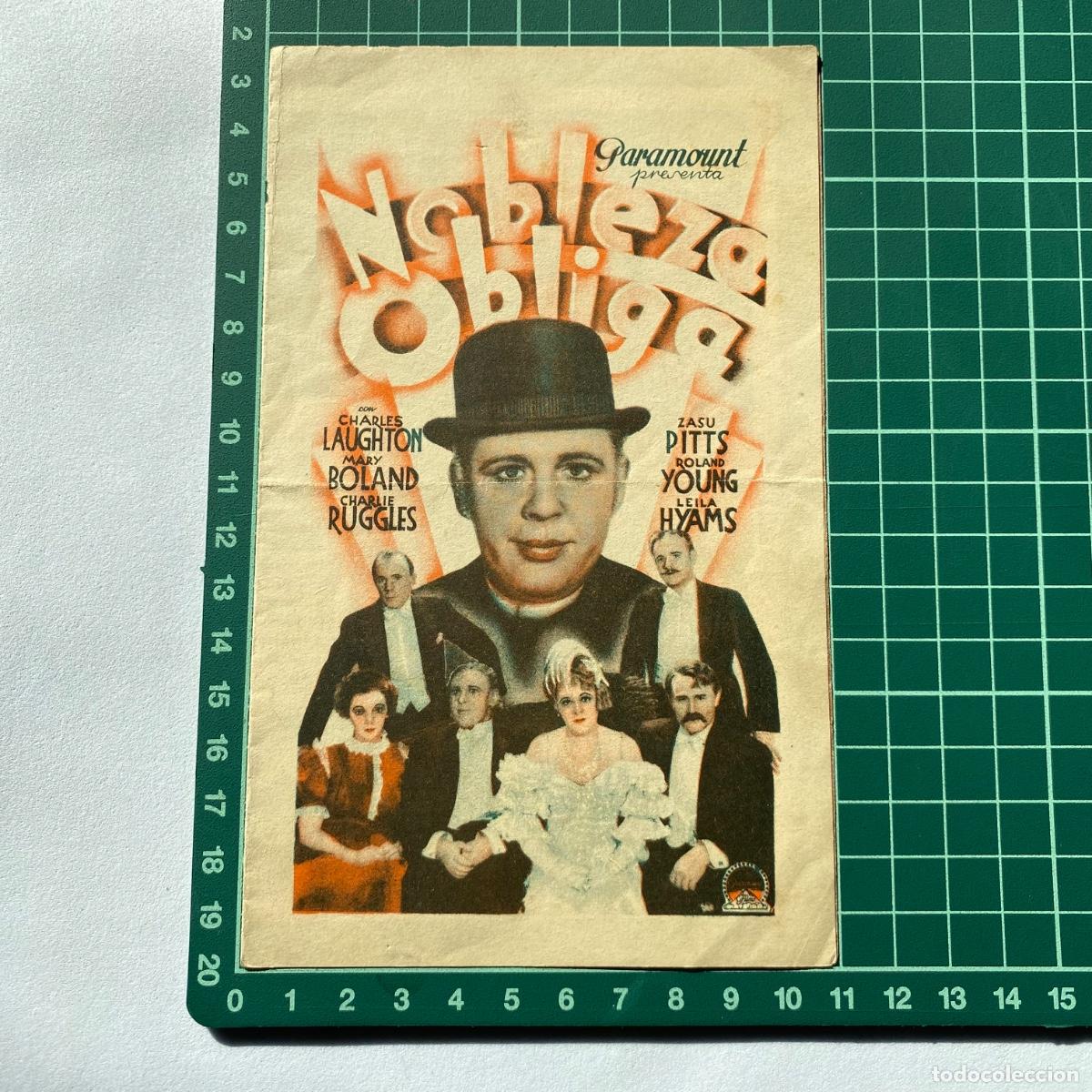  Flyers Publicitaires de films Anciens: Programa de cine folleto de mano pelicula Nobleza Obliga Salon Royal 1936