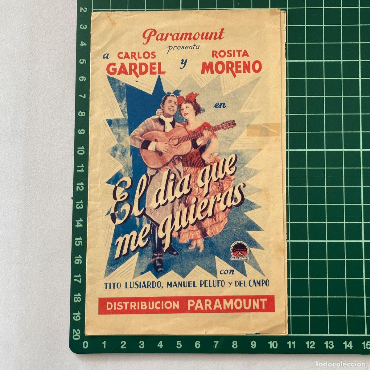  Flyers Publicitaires de films Anciens: Programa de cine folleto de mano pelicula El dia que me quieras Salon Royal 1935