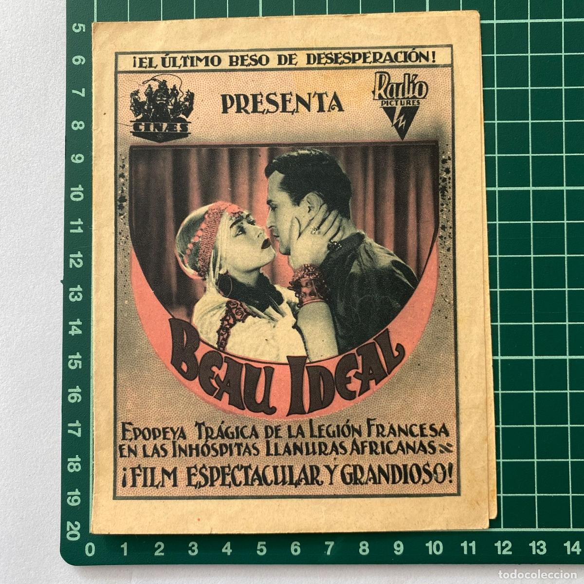  Flyers Publicitaires de films Anciens: Programa de cine folleto de mano pelicula Beau ideal Salon Royal 1932